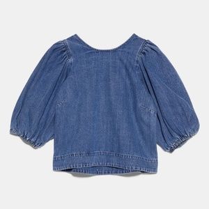 Zara Blue Denim Blouse